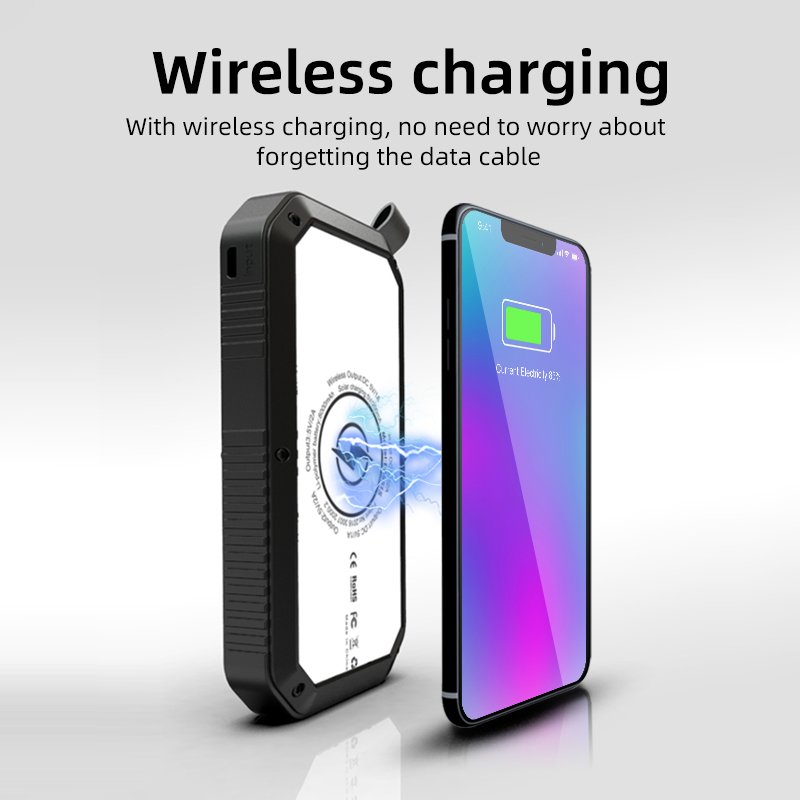 LED Camping Light Solar Power Bank 10000mAh Rechargeable Battery Portable Charger Outdoor