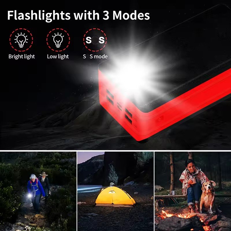 20000mAh 30000mAh 50000mAh Portable Solar Charger IP66 Waterproof Solar Power Bank