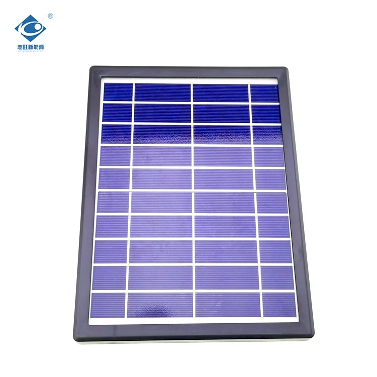 ZW-5W-5V Residential Solar Photovoltaic Panel 5W Plastic Frame Solar Panel Charger 5V Mini Glass Laminated Solar Panel