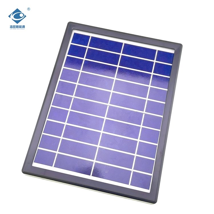 ZW-5W-5V Residential Solar Photovoltaic Panel 5W Plastic Frame Solar Panel Charger 5V Mini Glass Laminated Solar Panel