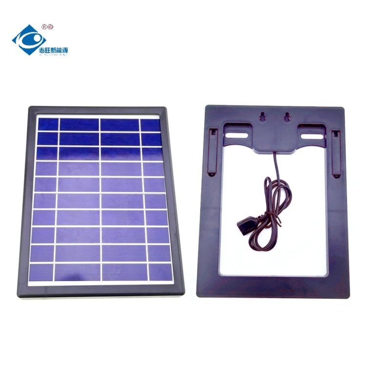 ZW-5W-5V Residential Solar Photovoltaic Panel 5W Plastic Frame Solar Panel Charger 5V Mini Glass Laminated Solar Panel