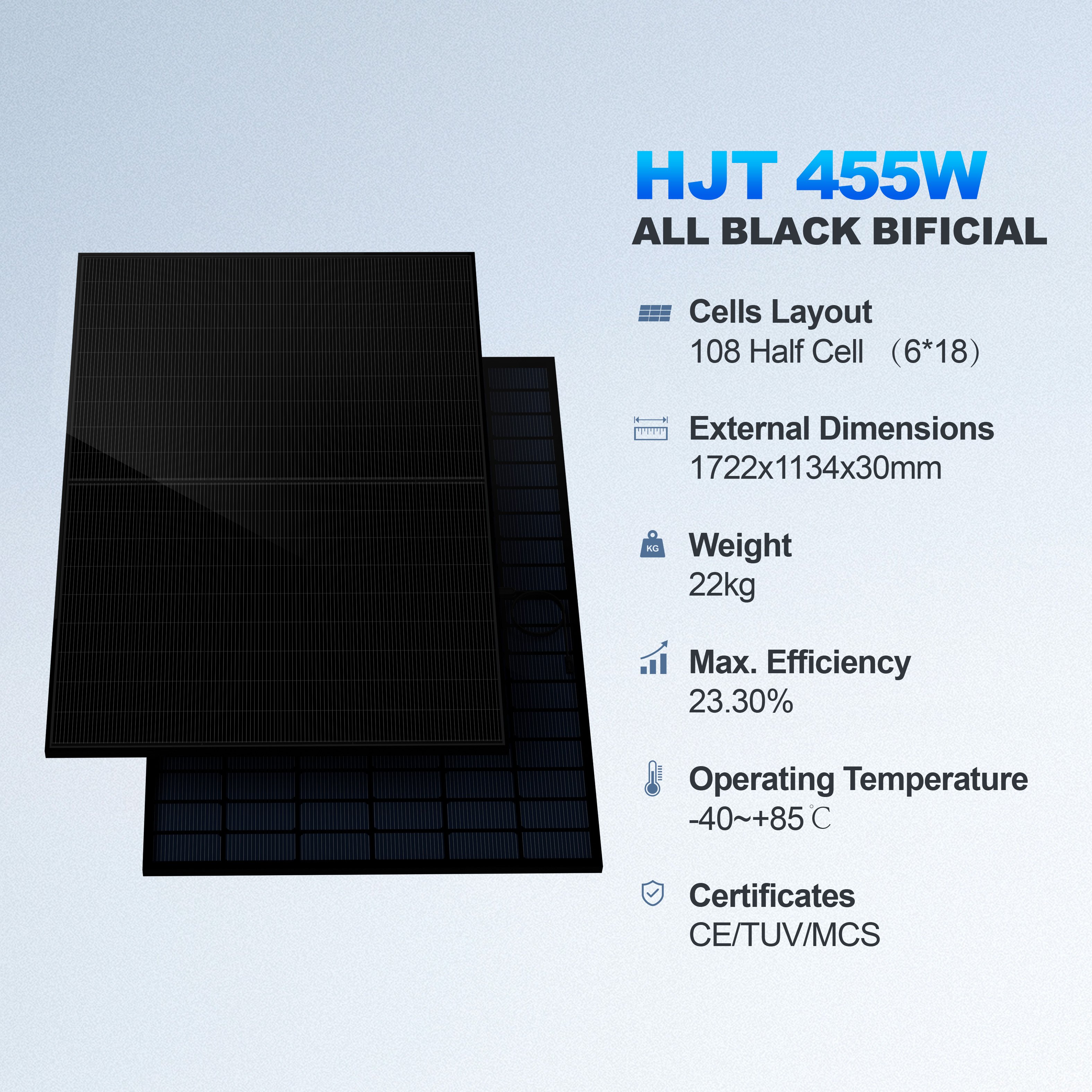 HJT Photovoltaic Modules Cheap solar Panel 440w 600w Mono 480w Double Glass solar Panels Panneau Solaire 800w