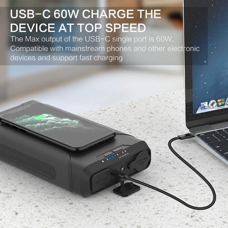 Universal power bank 80000Mah Large Capacity PD 60W Portable Laptop Power Station Solar charge Power bank With Emerge