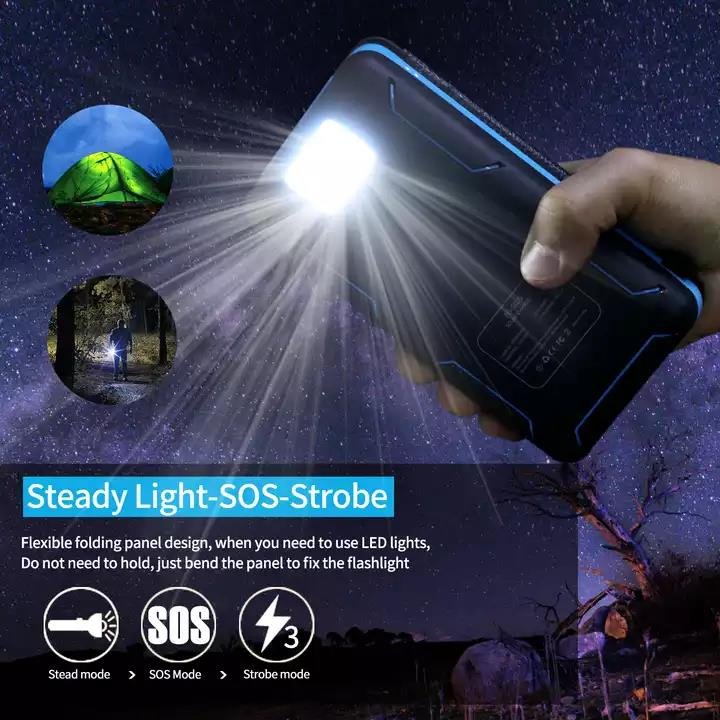 Cell Camping Solar Panel Detacher Wholesale Mit Kopfhorer Lamp Circuit Board Solaire 20000Mah Fast Charging Solar Powerbank
