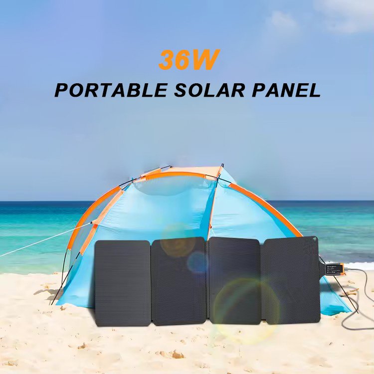 Portable 36W mono folding solar panels foldable solar charger for mobile phone battery power bank