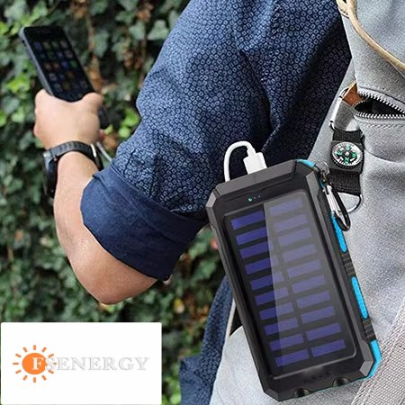 Solar Power Bank Dual Usb Power Bank 10000MAH 20000mah Waterproof Battery Charger External Portable Solar Panel With Led Light