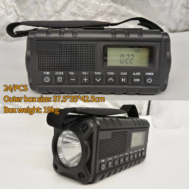 New High Capacity Multi-Function Emergency Radio Solar Hand Crank Power Bank Flashlight Reading Light