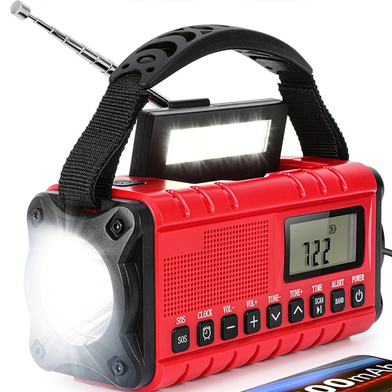 New High Capacity Multi-Function Emergency Radio Solar Hand Crank Power Bank Flashlight Reading Light