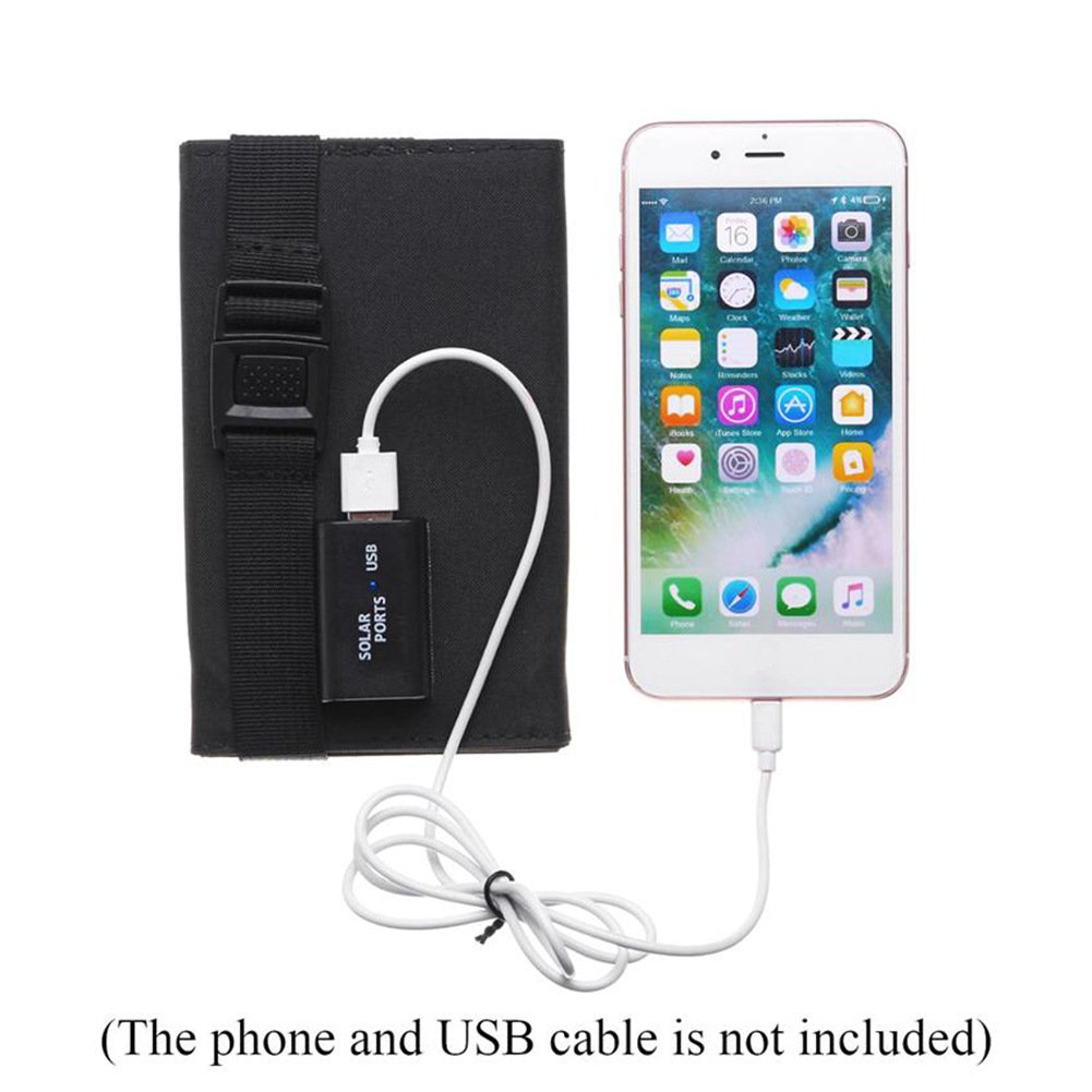 20W monocrystalline silicon Solar Panel 8W 5V USB Outdoor Mobile Phone Portable Solar Charger Charging Panel Folding Bag