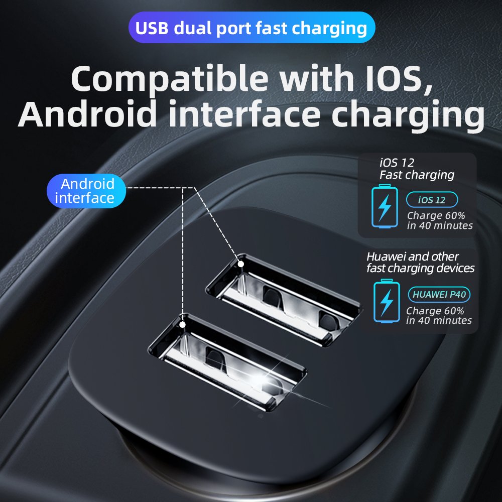 SDL 5v/4.8a Speed Charger Metal Car Charger Mini Car Electronic Supplies 12v-24v Car Universal For Apple/xiaomi/huawei/samsung
