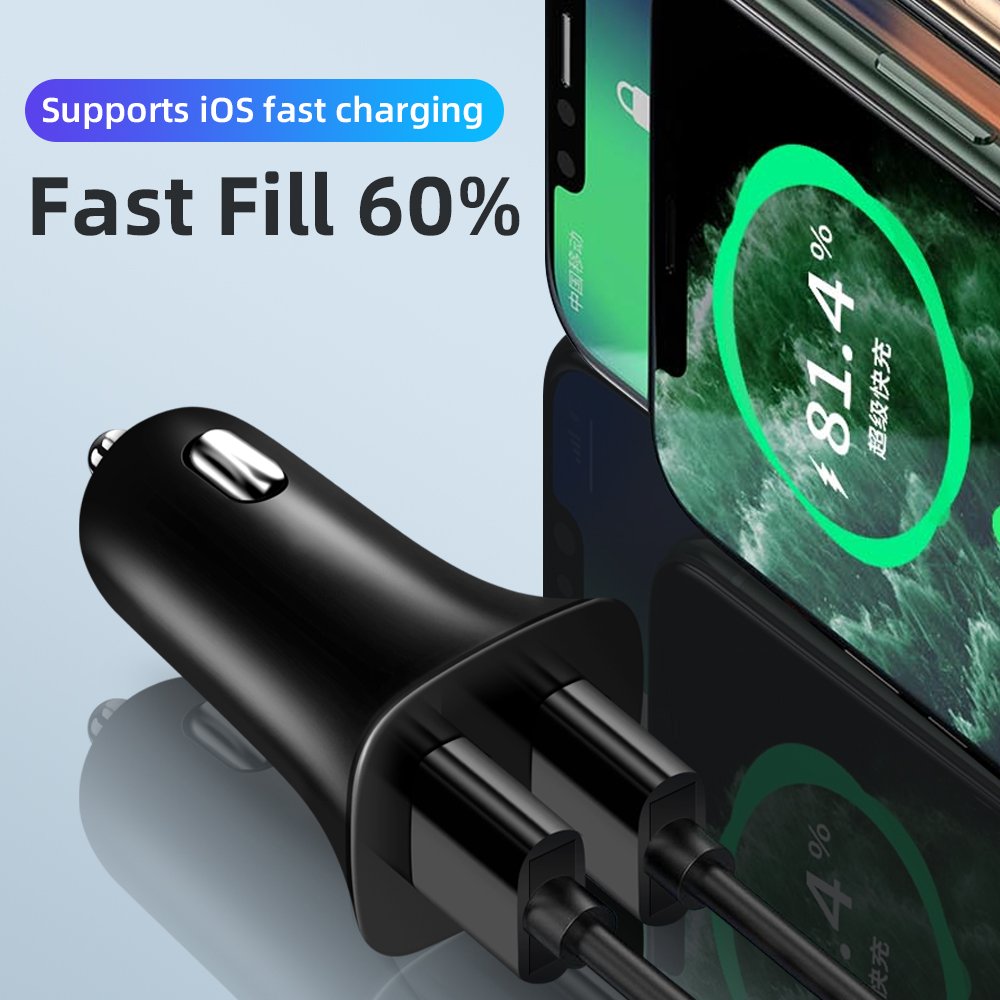 SDL 5v/4.8a Speed Charger Metal Car Charger Mini Car Electronic Supplies 12v-24v Car Universal For Apple/xiaomi/huawei/samsung