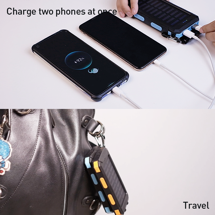 2024 High Capacity Charger 20000mAh Waterproof Solar Power Bank Mobile Powerbank solar energy power banks for mobile phone