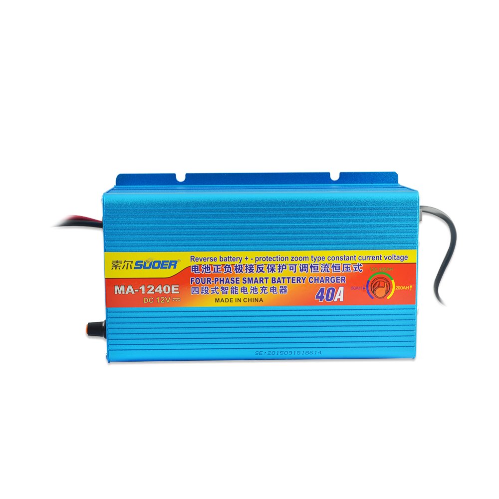 Suoer 12V Solar Car Battery Charger 40Amp Intelligent Automatic Car Battery Charger