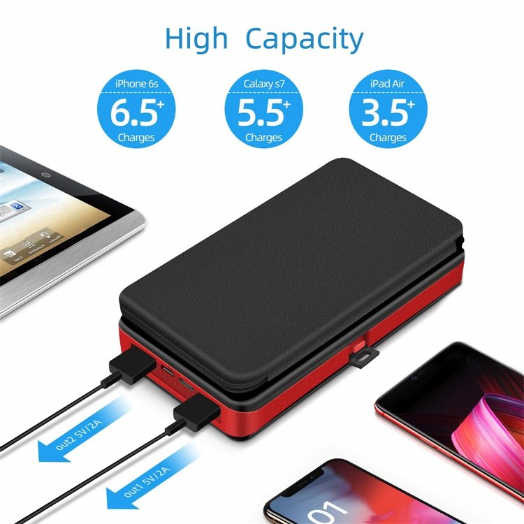 Mobile Solar Power Bank OEM logo Foldable Solar Panel Wireless Solar Power Bank Portable Charger