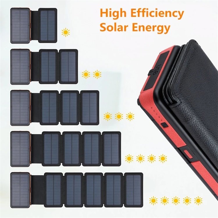 Mobile Solar Power Bank OEM logo Foldable Solar Panel Wireless Solar Power Bank Portable Charger