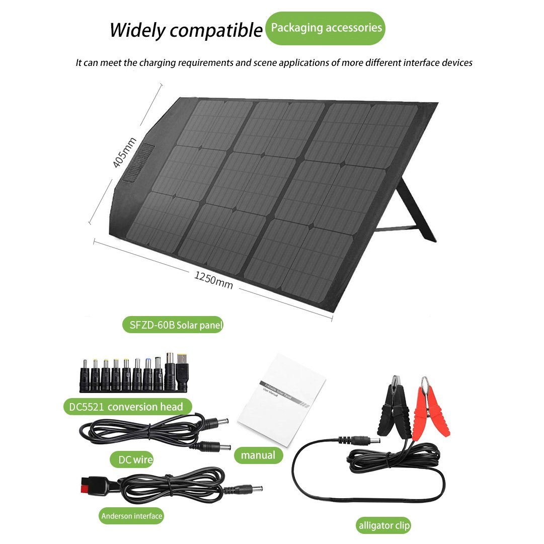 20W 30W 40W 60W 80W 100W 120W 150W 200W Foldable Solar Panel Folding Charger Power For Power Station