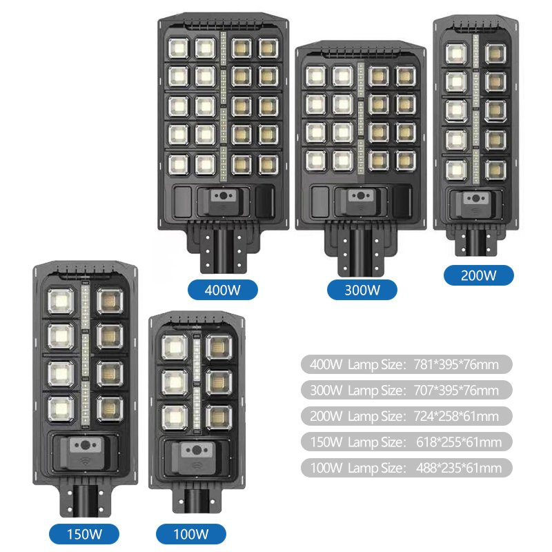 Etenda Waterproof All In One 50W 800W Outdoor Street Lights Remote Control Solar Street Lamp With solar Panel