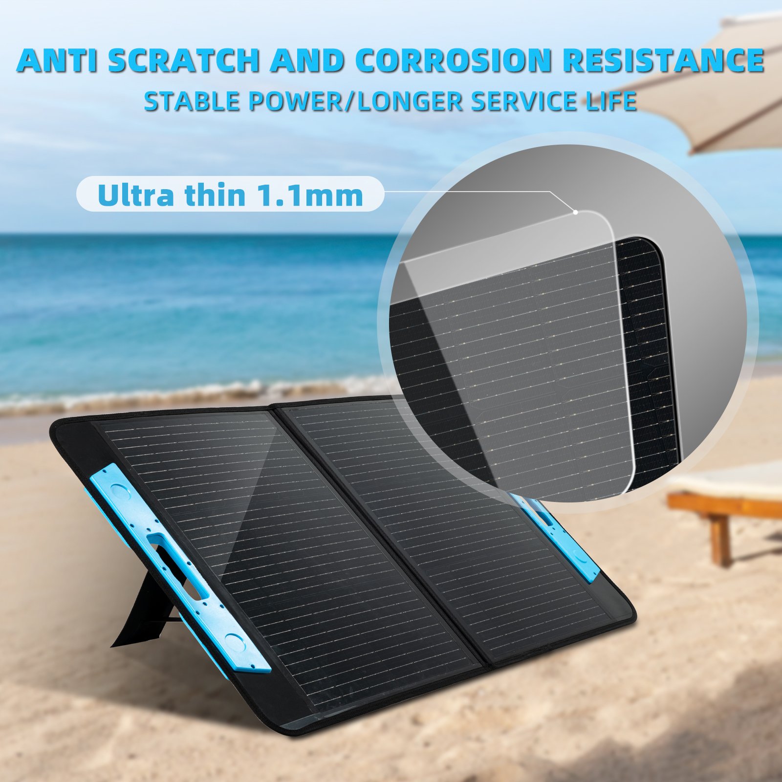 Intenergy Portable Solar Panel 100W (Dual 5v USB with 100v DC Output) Monocrystalline Solar Charger Foldable Solar Panel for Lap