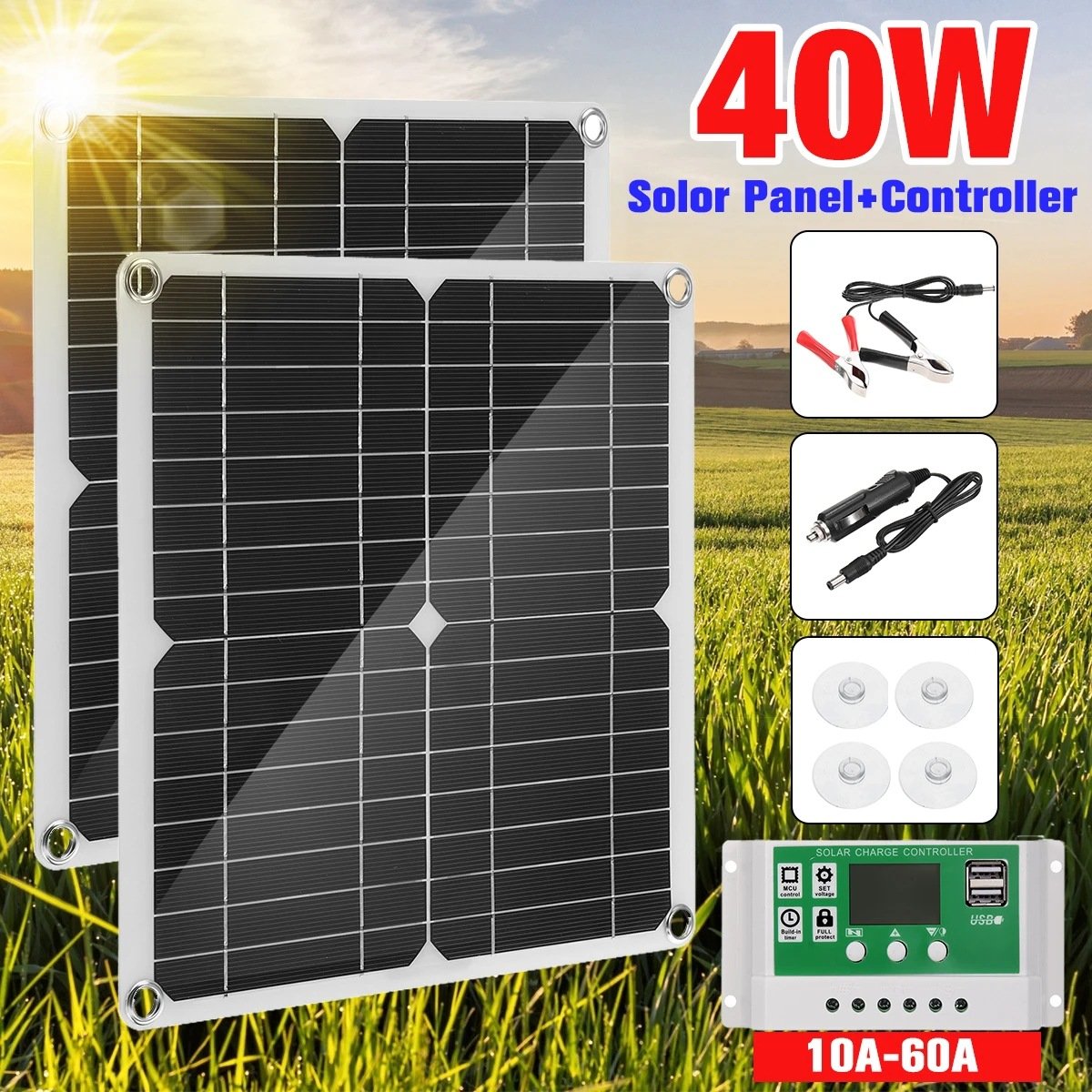 High Efficiency Flexible Solar Panel Power Bank 50w 80w 18V Solar Panel Dual USB Mini Solar Battery Cell Phone Charger Portable