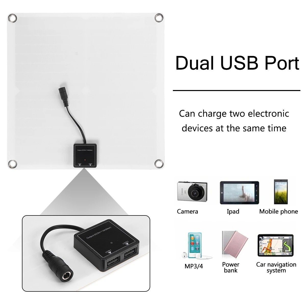 High Efficiency Flexible Solar Panel Power Bank 50w 80w 18V Solar Panel Dual USB Mini Solar Battery Cell Phone Charger Portable
