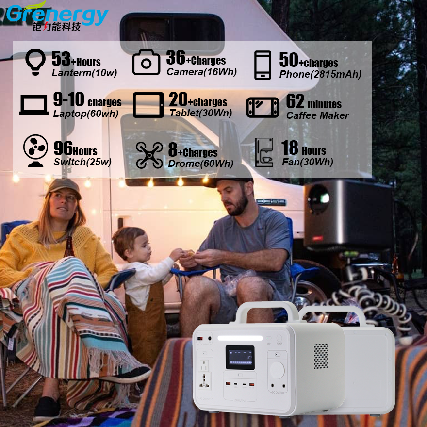 OEM/ODM Solar Battery Portable Charger Power Bank Lifepo4 Battery 700W 672Wh AC DC QC3.0 Led Power Station