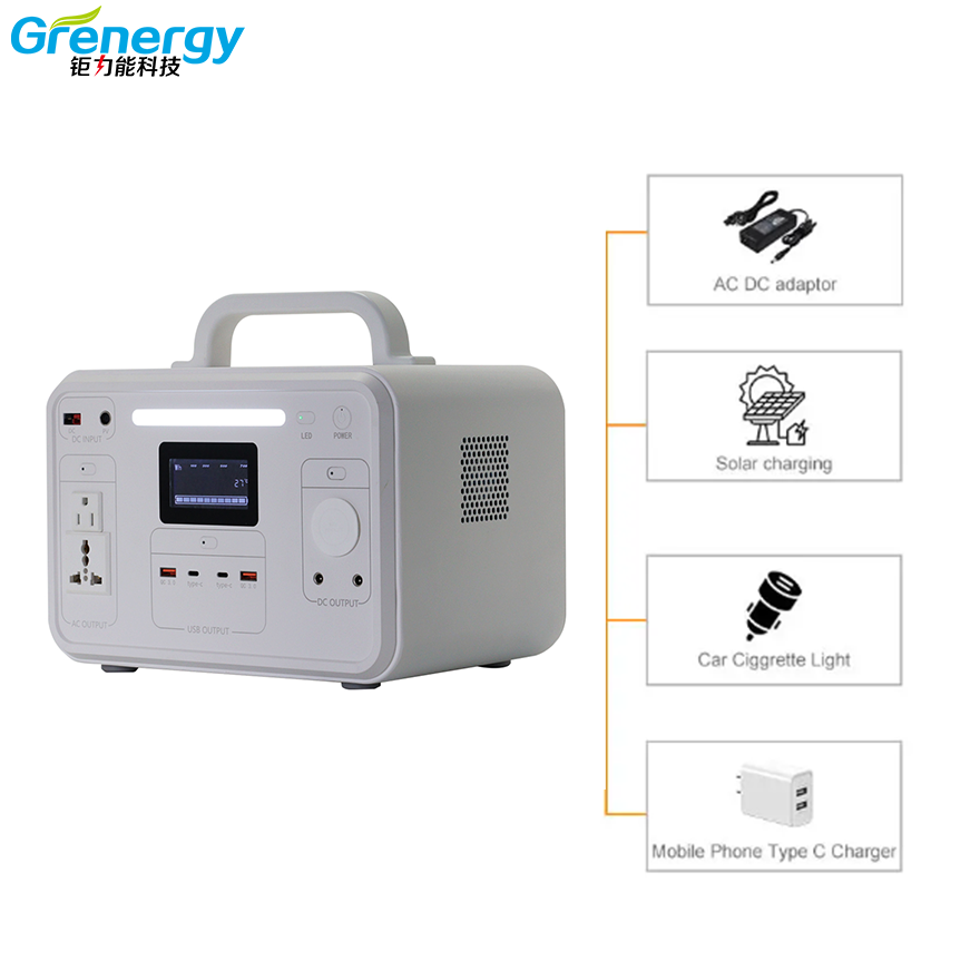 OEM/ODM Solar Battery Portable Charger Power Bank Lifepo4 Battery 700W 672Wh AC DC QC3.0 Led Power Station
