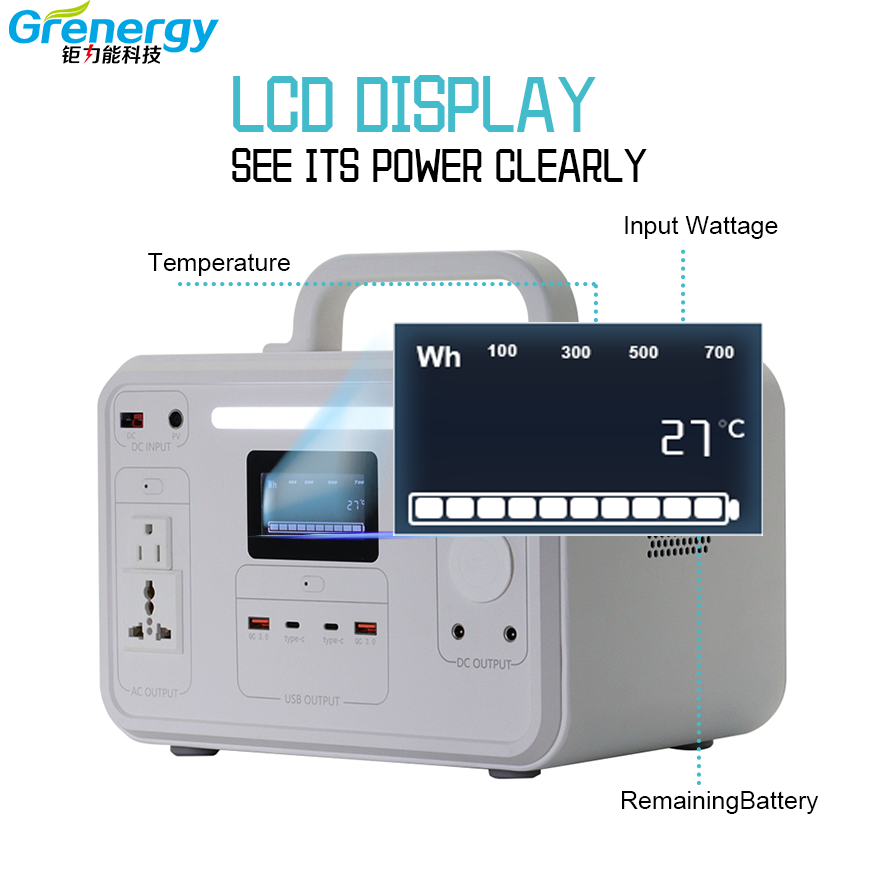 OEM/ODM Solar Battery Portable Charger Power Bank Lifepo4 Battery 700W 672Wh AC DC QC3.0 Led Power Station