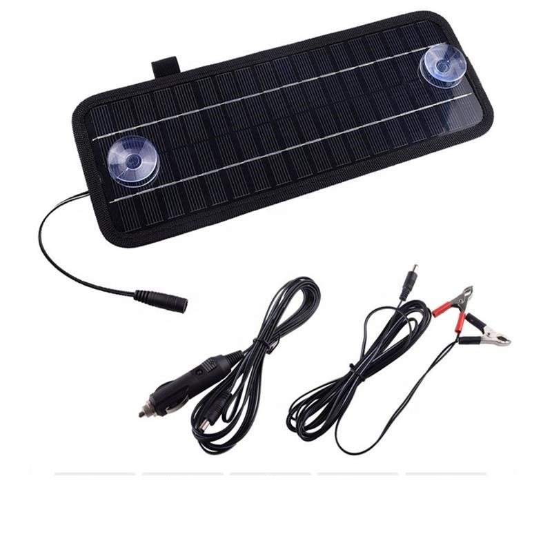 Portable Solar Charger High Efficiency Small 4.5W Solar Charger Panel Portable Can Convert 12V Battery to 5V for Car Motorcycle Boat RV