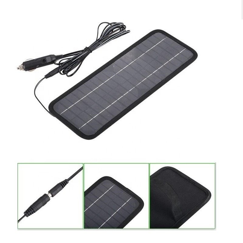 Portable Solar Charger High Efficiency Small 4.5W Solar Charger Panel Portable Can Convert 12V Battery to 5V for Car Motorcycle Boat RV