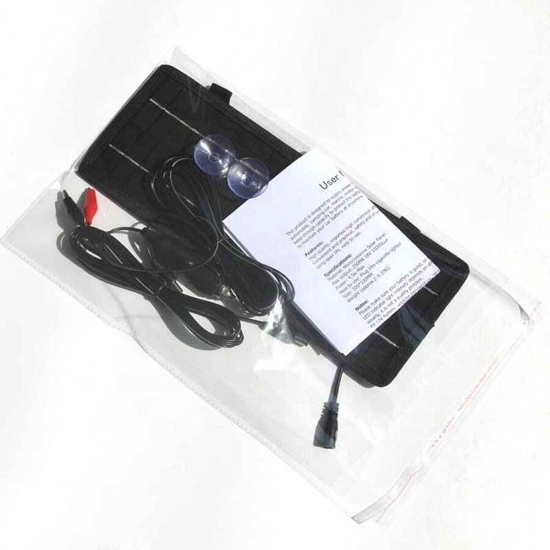 Portable Solar Charger High Efficiency Small 4.5W Solar Charger Panel Portable Can Convert 12V Battery to 5V for Car Motorcycle Boat RV