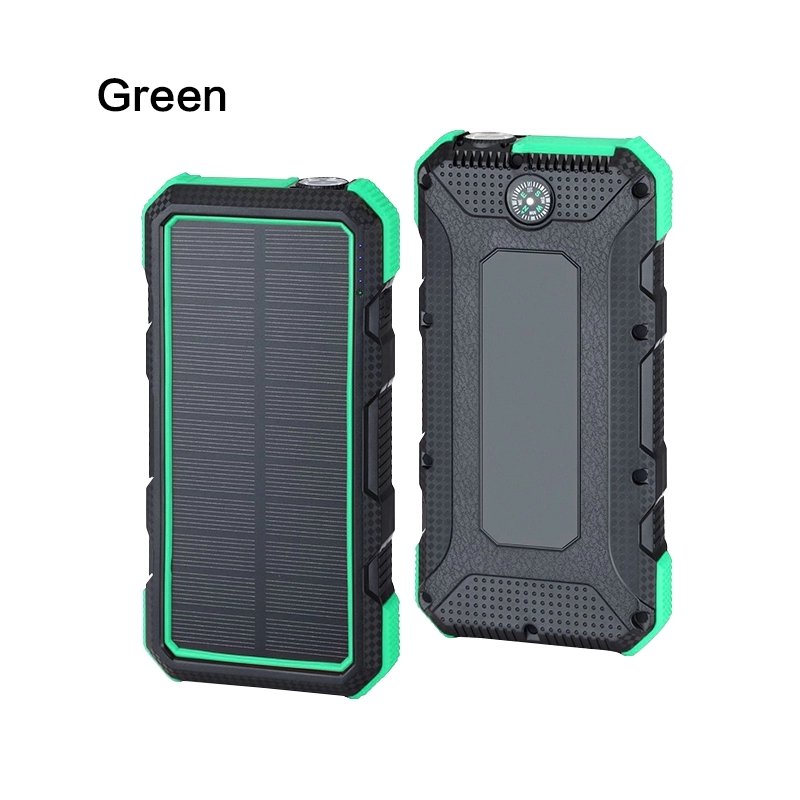 Solar Charging Powerbanks 30000mah Outdoor QC 18W Portable Waterproof Power Bank with LED Camping Light