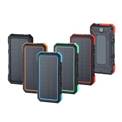 Solar Charging Powerbanks 30000mah Outdoor QC 18W Portable Waterproof Power Bank with LED Camping Light