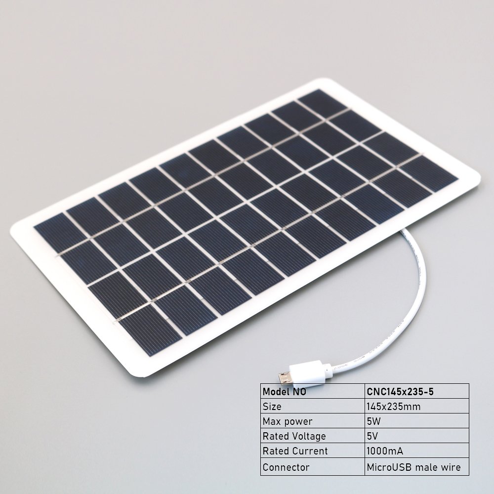 5V 2W 4W 5W 7.5W Output Android Micro Solar Battery Charger Micro port Charge Regulators Solar Panel