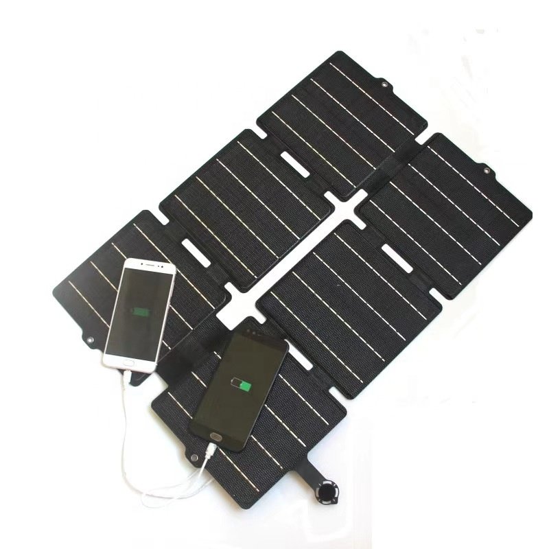 30W ETFE Portable Solar Panel Mobile Phone Charger Foldable Mono solar panel 12V with USB for power bank camping hiking