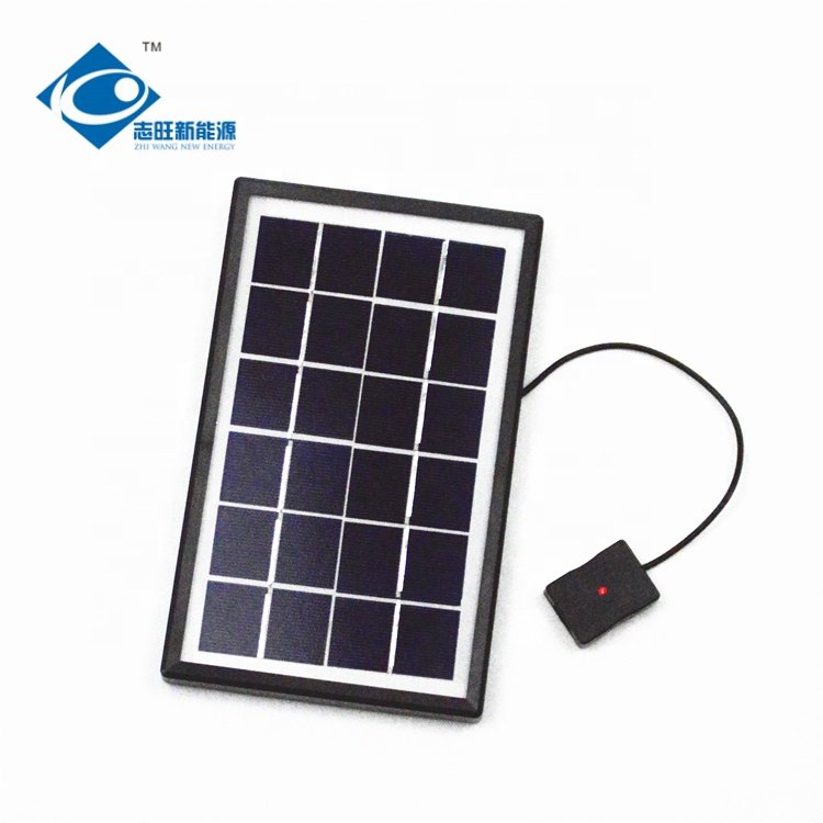 3W Portable Glass Laminated Solar Panels ZW-3W-6V-1 Outdoor Power Station Solar Charger 6V Mini Plastic Frame Solar Panel