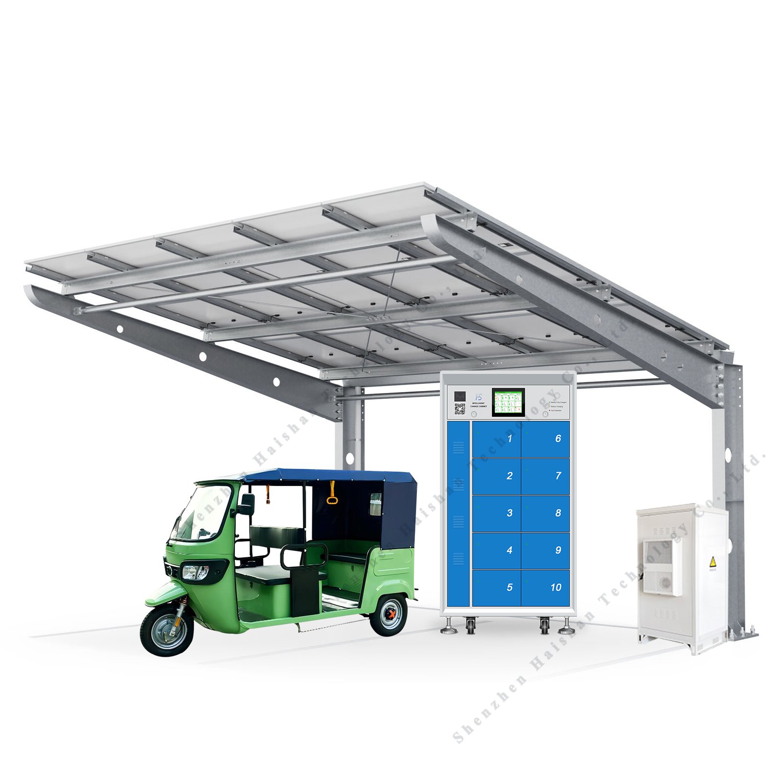 Solar panel Cabinet electricity motorcycle E-bike Scooter Battery Swapping Station