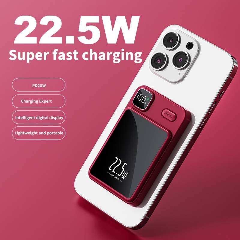 Factory Wholesale Magnetic Wireless Power Bank 10000mah high capacity Portable Fast Charging Charger for iPhone 16