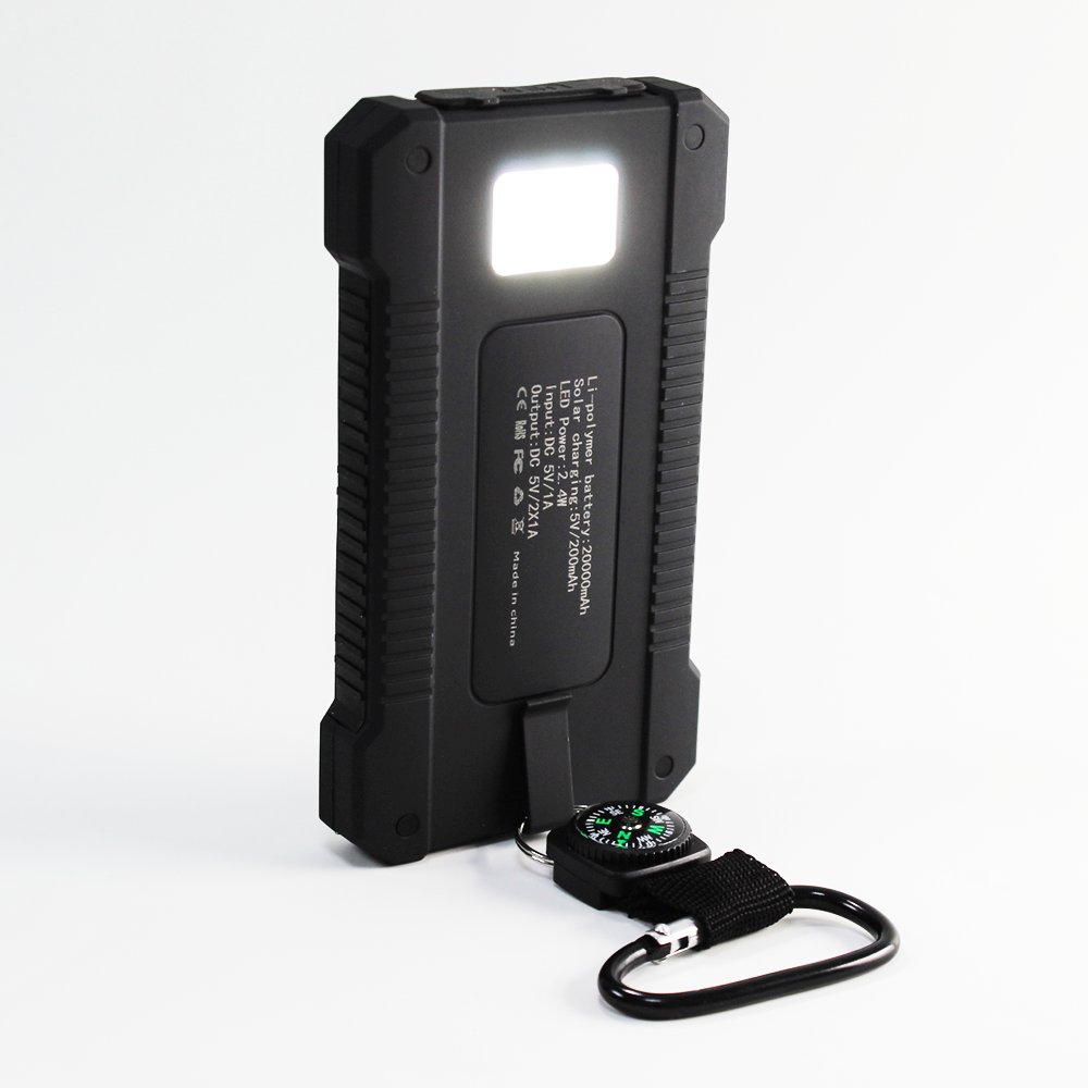 2024 New Product Custom Solar Panel Powerbank Portable Solar Charger 20000mAh Solar Power Banks With Flashlights For Cell Phone