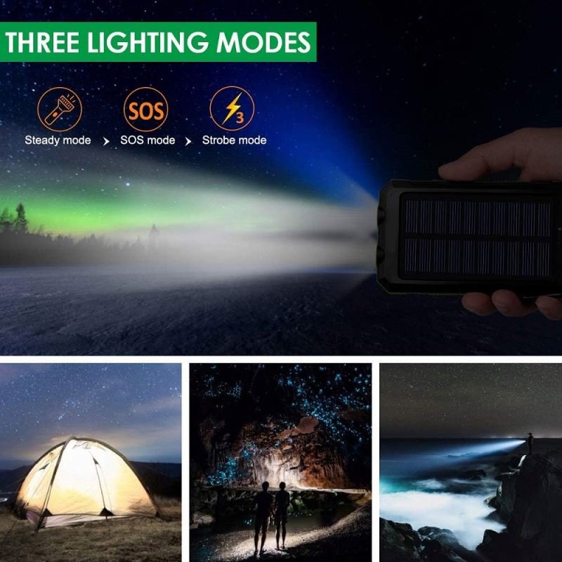 Jumon Solar Powered Backup LED FLASHLIGHT Solar Powerbank Banca Di Energia Solare Power Bank 10000mAh