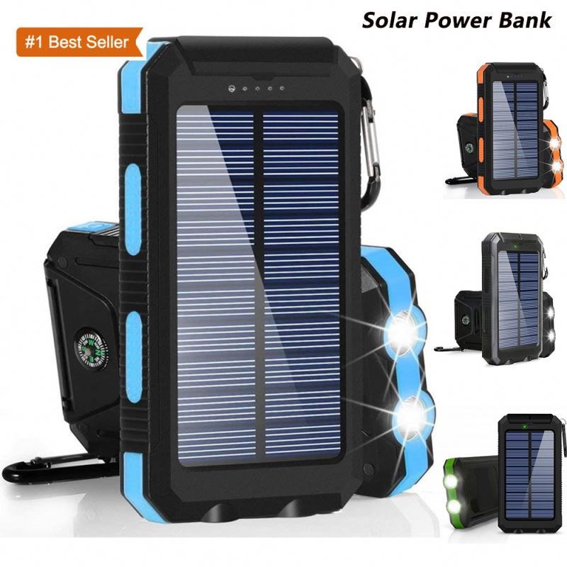 Jumon Solar Powered Backup LED FLASHLIGHT Solar Powerbank Banca Di Energia Solare Power Bank 10000mAh