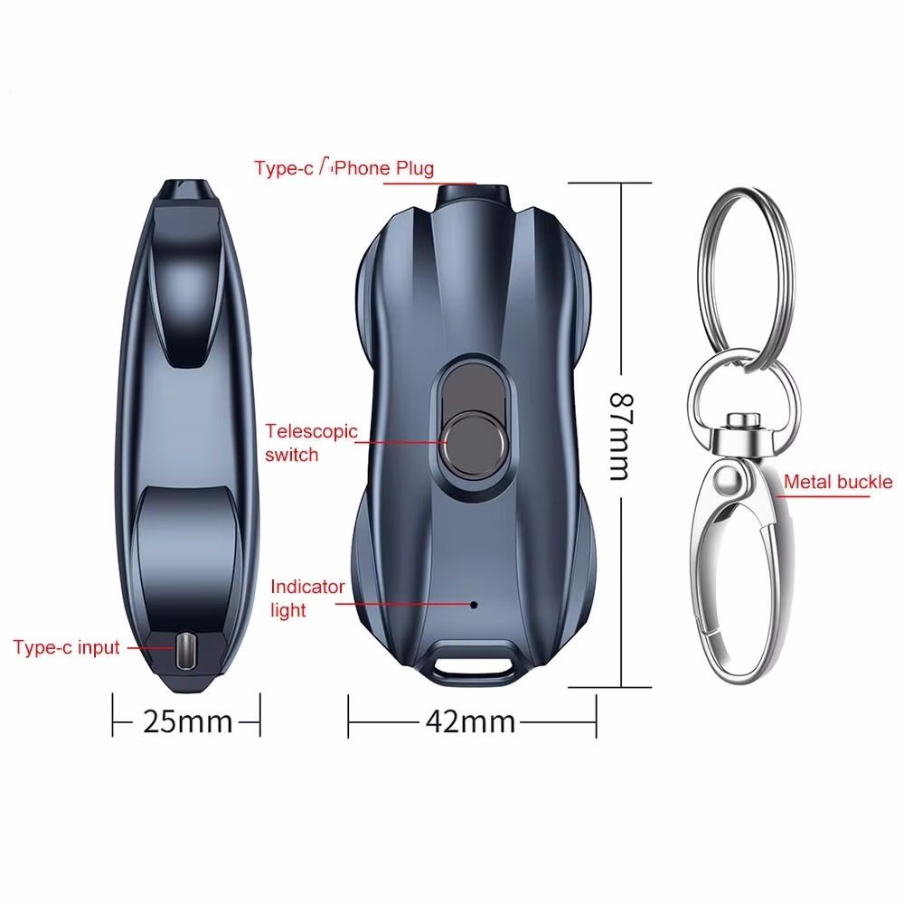 2024 Newest Portable Charger 1500mah Mini Power Bank Fast Charging Power Banks car key style keychain Powerbank For Phones
