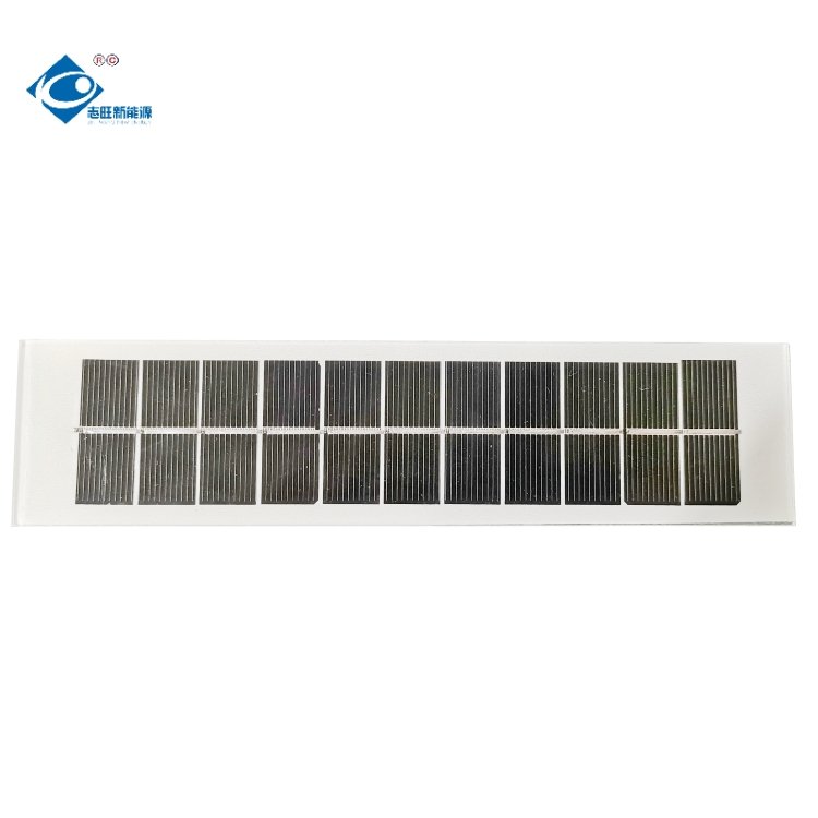 1.28W Mini Solar Panels Power Charger 5V Glass Laminated Solar Panel ZW-21050-GM Mono Strip Glass Solar Photovoltaic Panel