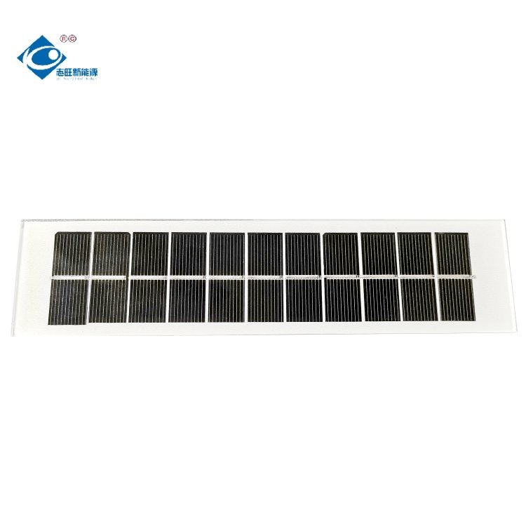 1.28W Mini Solar Panels Power Charger 5V Glass Laminated Solar Panel ZW-21050-GM Mono Strip Glass Solar Photovoltaic Panel