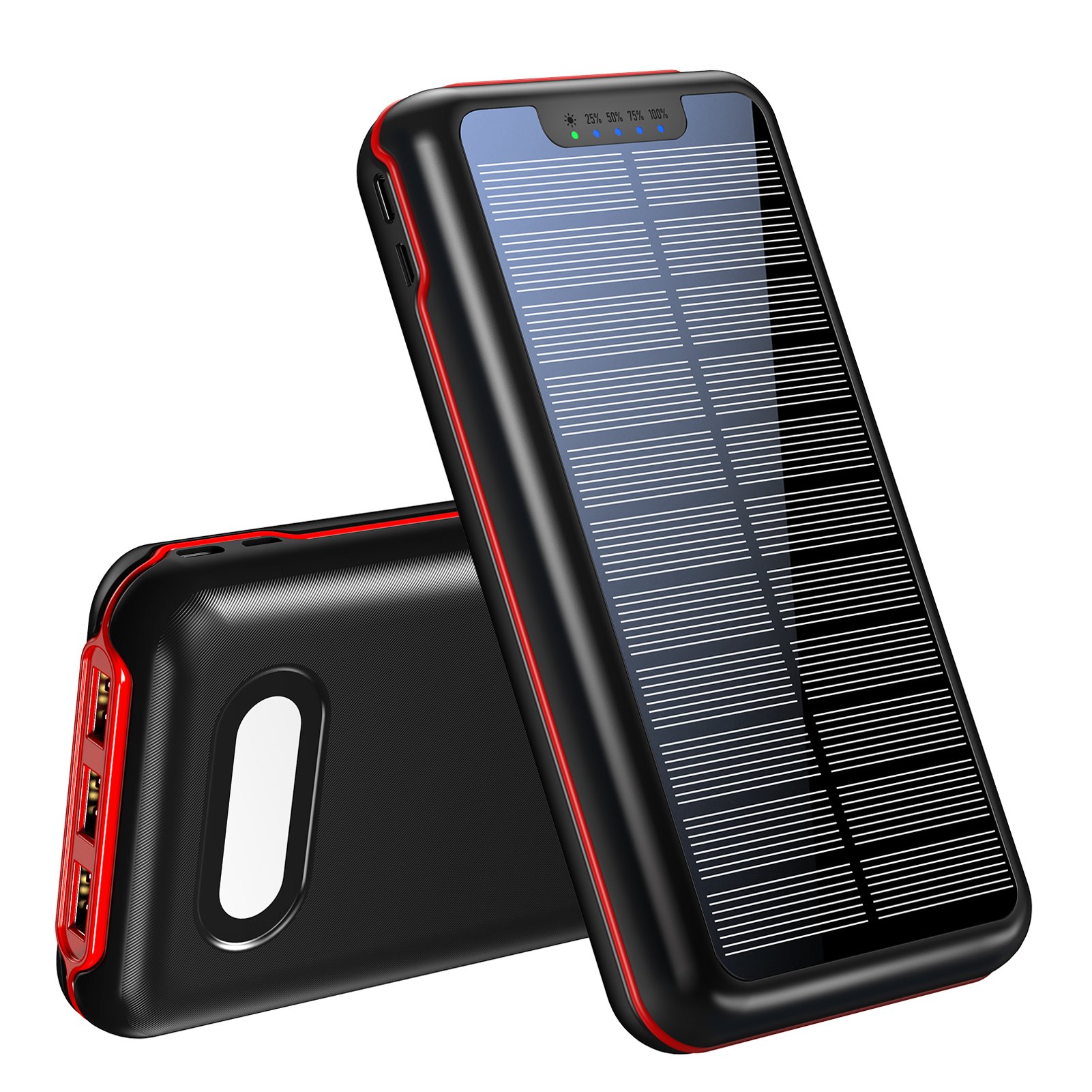 New Products 2024 OEM 3 USB Output Led Flashlight Mobile Phone Charger Portable Large Capacity 36000mAh Solar Panel Power Banks