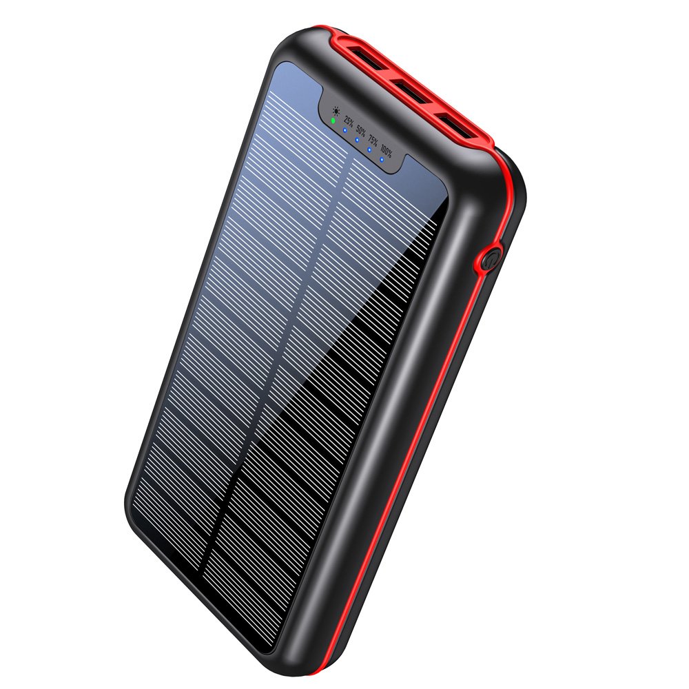 New Products 2024 OEM 3 USB Output Led Flashlight Mobile Phone Charger Portable Large Capacity 36000mAh Solar Panel Power Banks