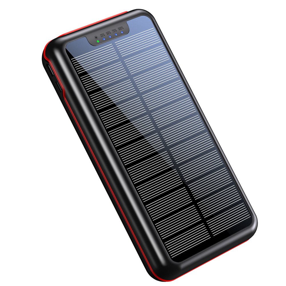 New Products 2024 OEM 3 USB Output Led Flashlight Mobile Phone Charger Portable Large Capacity 36000mAh Solar Panel Power Banks