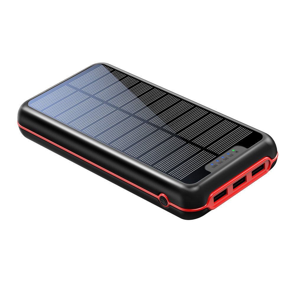 New Products 2024 OEM 3 USB Output Led Flashlight Mobile Phone Charger Portable Large Capacity 36000mAh Solar Panel Power Banks
