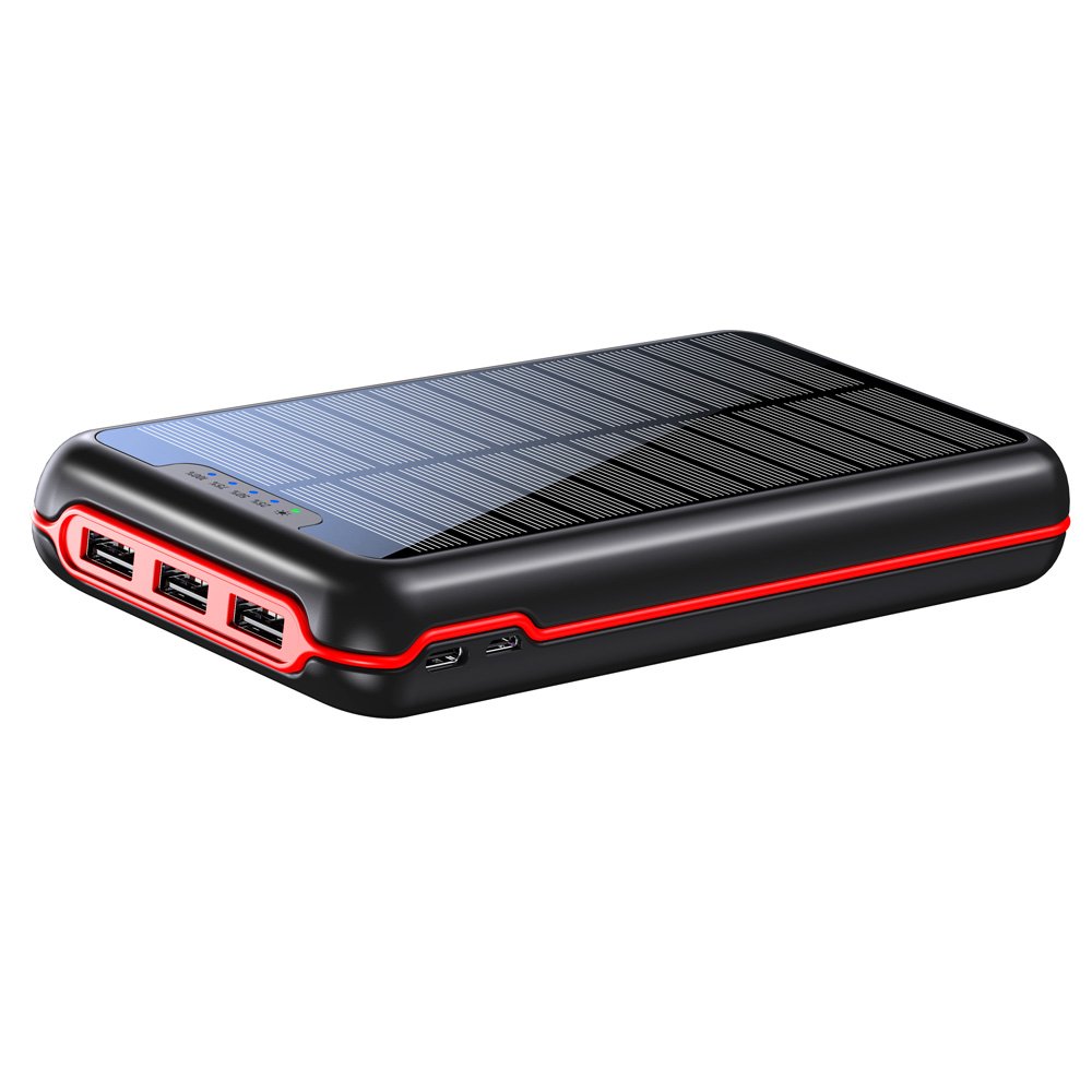 New Products 2024 OEM 3 USB Output Led Flashlight Mobile Phone Charger Portable Large Capacity 36000mAh Solar Panel Power Banks