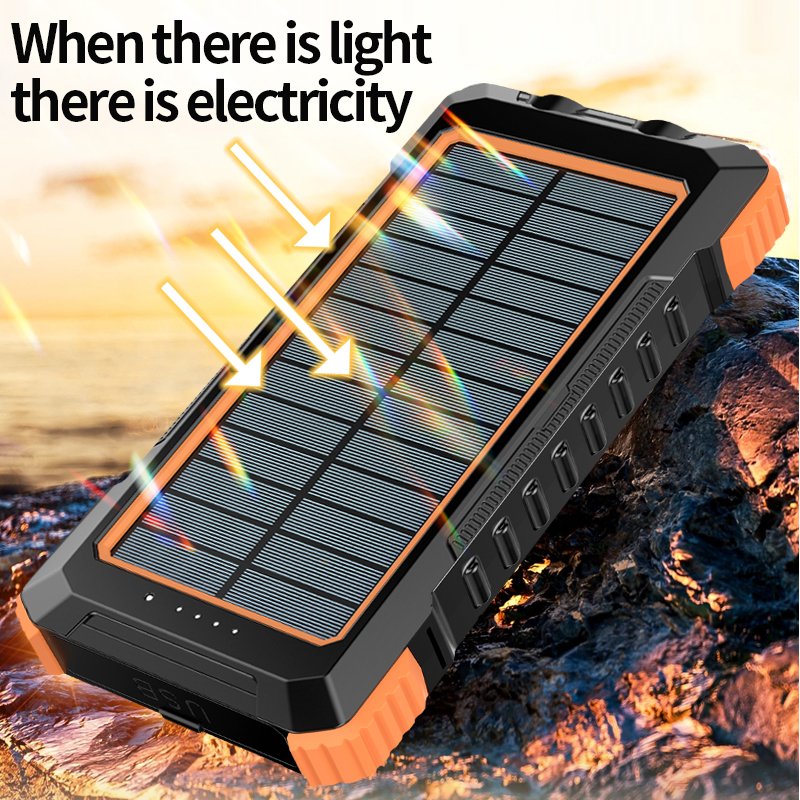 Solar Charger solar mobile power wireless charger portable external battery standby 10000MAH10/2000 For camping