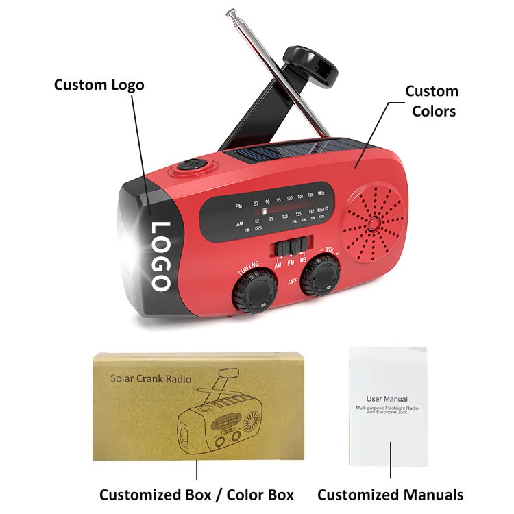 Universal Solar Charger Handheld Dynamo Rechargeable Weather Radio Hand Crank Charger